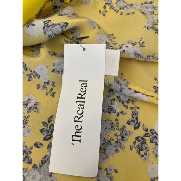 Rag & Bone Womens Yellow Floral Button-Down Shirt With Western Details XS - Picture 13 of 14